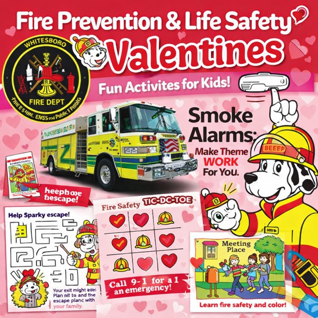 Valentine's fire prevention and life safety activities for kids